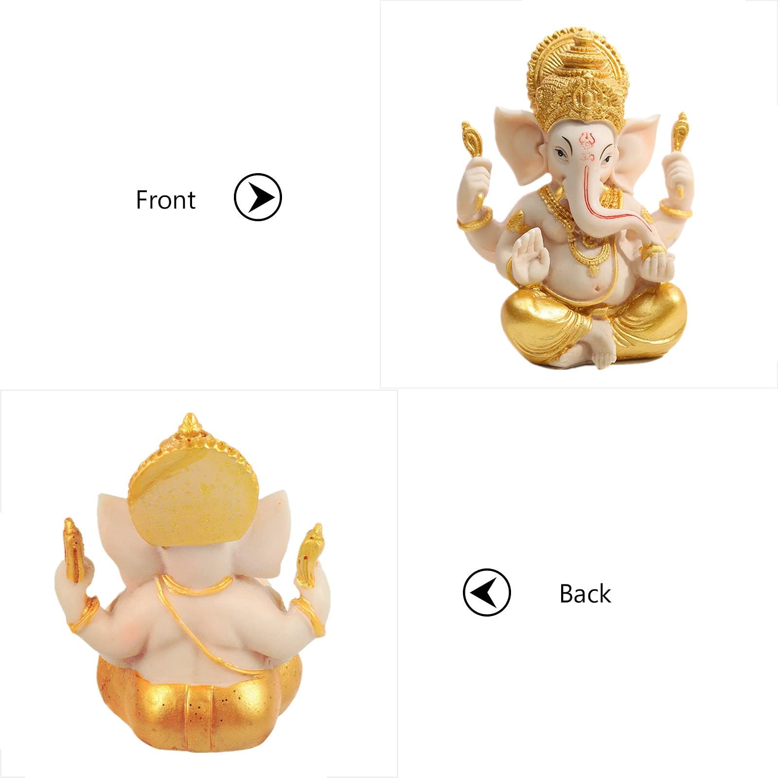 Amazon.co.jp: ガネーシャ 置物 インド 仏像 ゴールド ガネーシャ 像